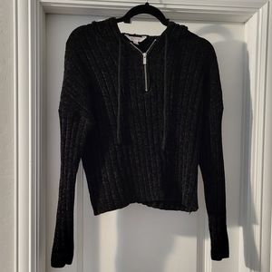 Black cropped hoodie